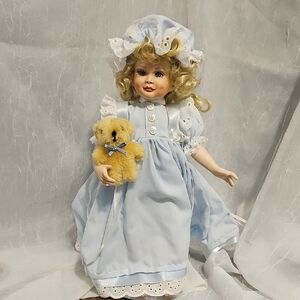 VTG Paradise Galleries Porcelain Doll - Elizabeth And Her Bears